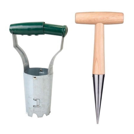 2 Pieces Bulb Planting Garden Tool Set, Garden Bulb Planter and Automatic Soil Release, Planting Dibber, Planting Transplanter,