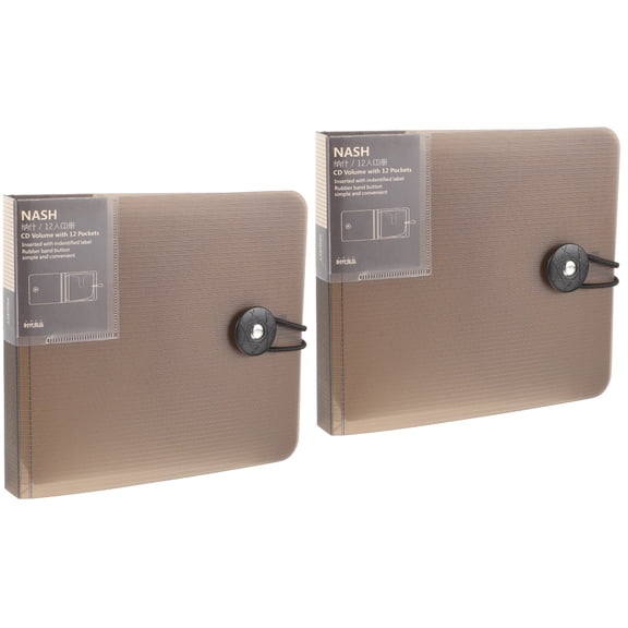 2-Pack Clear CD DVD Storage Cases with Zipper Pouch Binder Book Holder Carry Bag for Discs