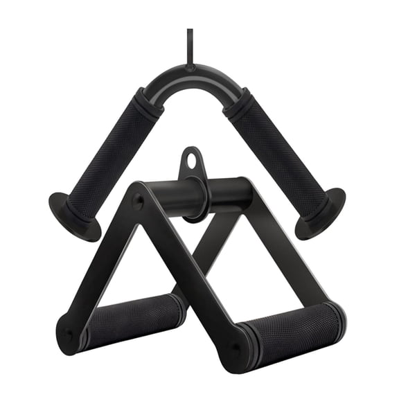 2 Pieces Cable Machine Attachment V Bar Double D Row Handle Steel Construction for Home Gym Training