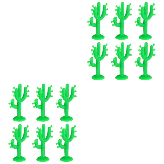 2 Pieces Cactus Ornament Artificial Cacti Faux Plant Succulent Planters Green