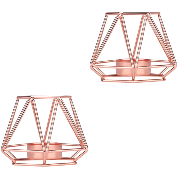 2 Pieces Candle Candlelight Dinner Decoration Lanterns Golden