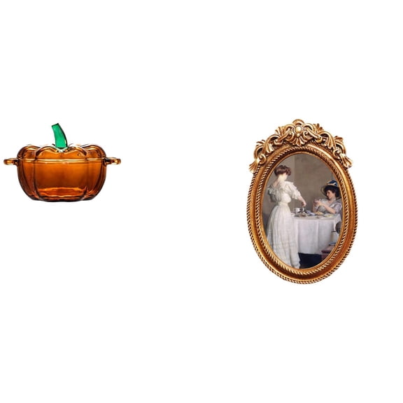 2 Pieces Candy Dish Photo Frame Cookie Jar Glass Resin Material Ideal for Office Wedding Home Decor