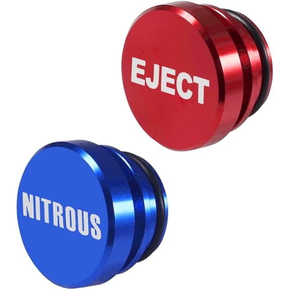 2 Pieces Car Cigarette Lighter Plug Cover Billet Aluminum Dustproof Plug Button Plugs Most Fit Most Vehicles with Standard 12 Volt Power Source Cigarette Lighter Plug(NITROUS+EJECT)
