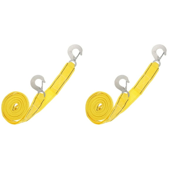 2 Pieces Car Tow Rope Strap Short Ratchet Straps Pull Cord Trailer Pulling Towing