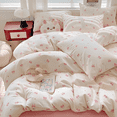 thumbnail image 1 of 2 Pieces Cartoon Pink Bowknot Pattern on White Duvet Cover Set Boys Girls Teens Gentle Soft Home Cozy and Breathable Bedding Set,Twin Size, 1 of 5