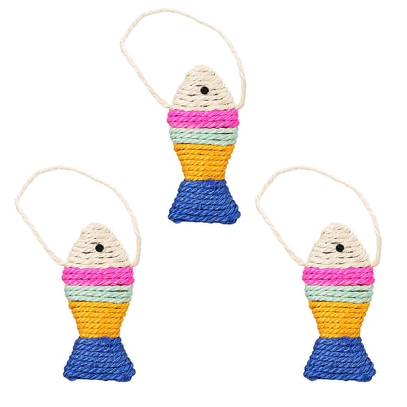 2 Pieces Cat Sharpening Claw Toy Scratching Sisal Fish Interactive