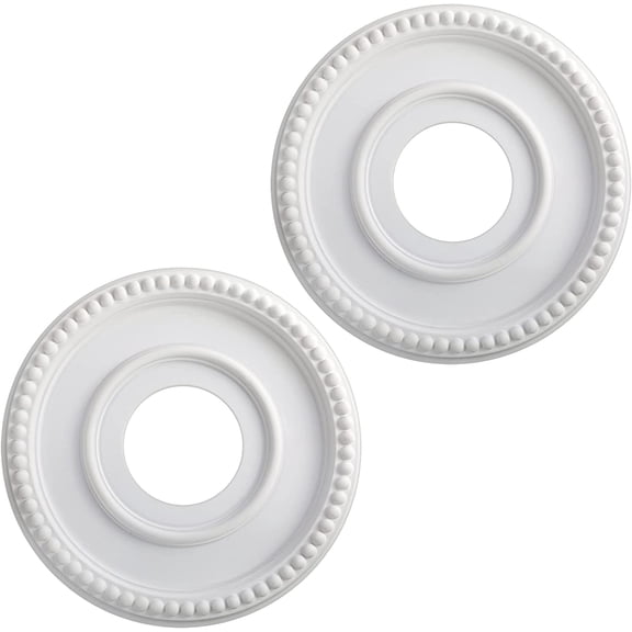 2 Pieces Ceiling Medallion Ceiling Fan Light Covers 12 1/2 OD x 3 7/8 ID x 3/4 P Smooth Ceiling Medallions for Light Fixtures Chandeliers Fan Medallion Round Ceiling Medallion Ring (White)