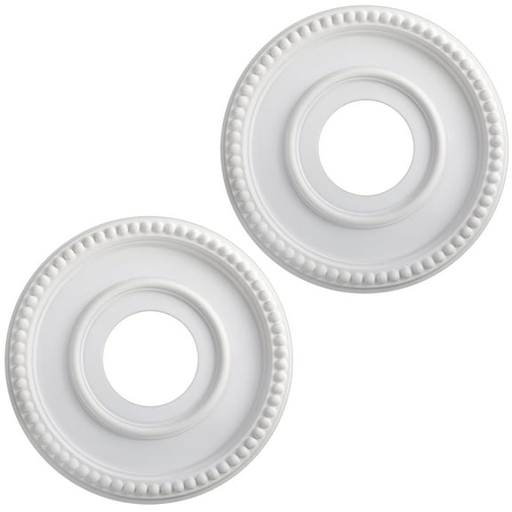 2 Pieces Ceiling Medallion Ceiling Fan Light Covers 12 1/2 OD x 3 7/8 ID x 3/4 P Smooth Ceiling Medallions for Light Fixtures Chandeliers Fan Medallion Round Ceiling Medallion Ring (White)