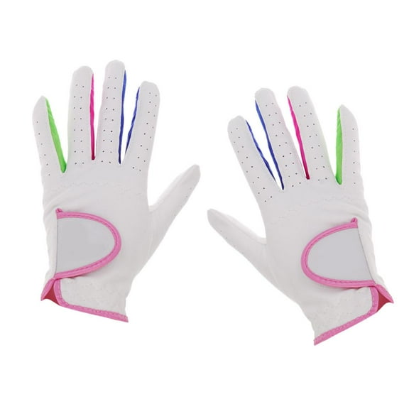 2 Pieces Children Kid Junior Non-, Stretchable, Breathable Golf Gloves 16