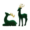 thumbnail image 1 of 2 Pieces Christmas Holidays Decor Home Decor Red Deer Ornament Entryway Wine Cabinet TV Stand Resin Craft Christmas Reindeer Decoration,Christmas Party Atmosphere Decorations and Gifts(Green), 1 of 2