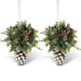 2 Pieces Christmas Mistletoe OIF8 Kissing Ball Ornament 5.1 Inch ...