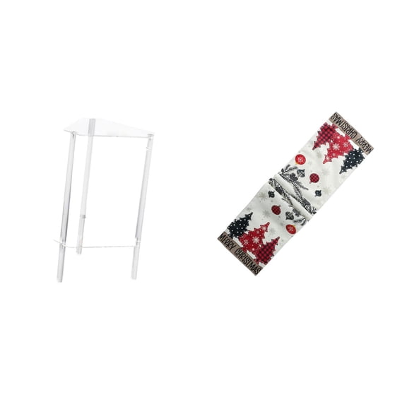 2 Pieces Clear Acrylic Nightstand Table Runner Modern Festive Pattern Space Saving Acrylic Polyester Living Room Kitchen