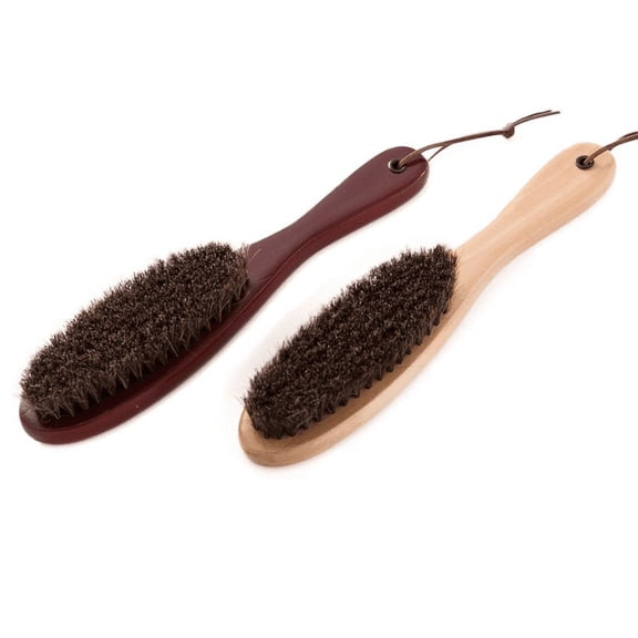 Chainplus Clothes Brush Garment Brush Brush with Soft Horsehair and Wooden Handle for Coat Men Suits Shoes Jacket Furniture Car Mat and Pet Hair (2-Pack)