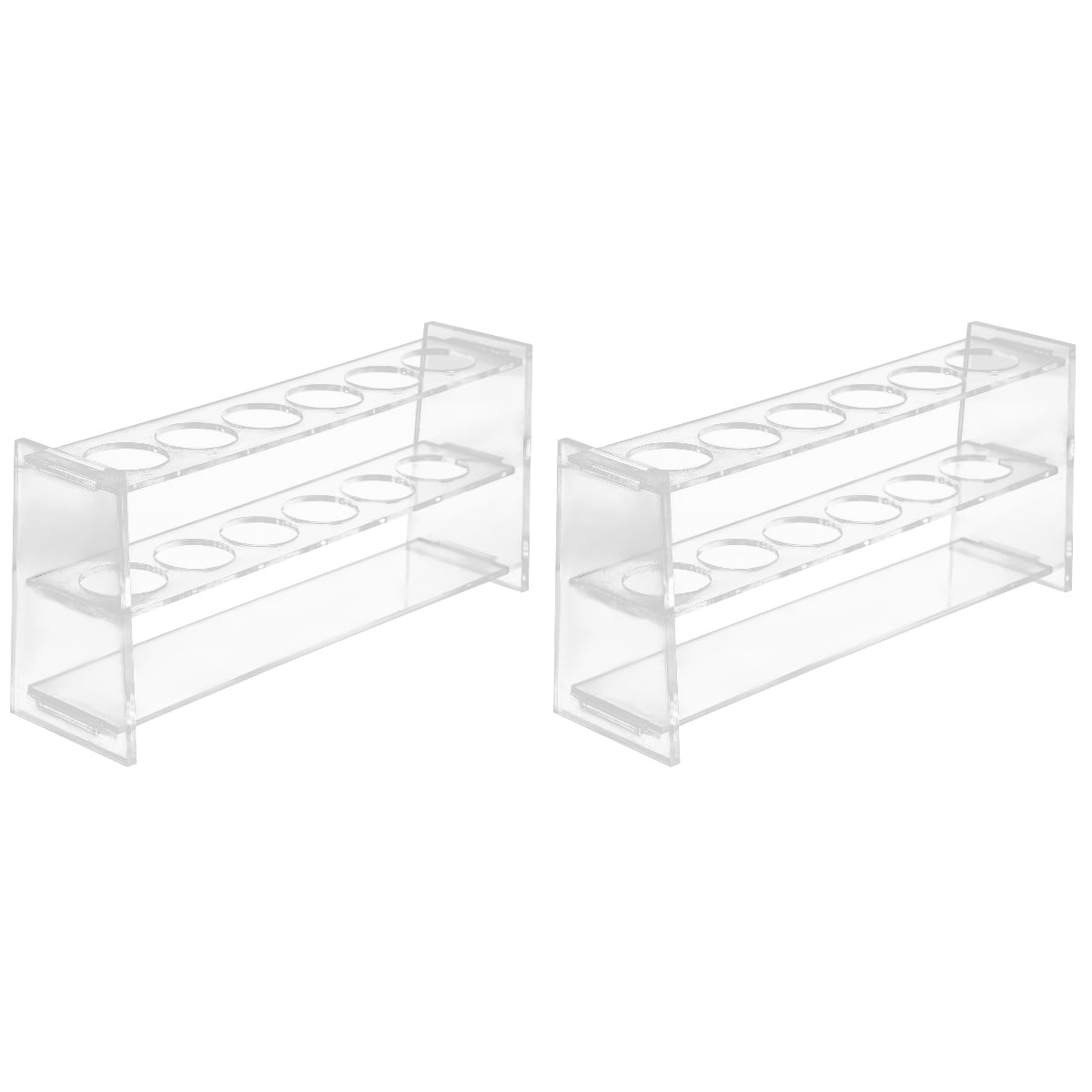 2 Pieces Colorimetric Tube Rack Clear Tray Test Tube Organizer
