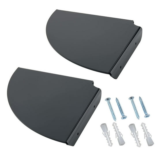 2 Pieces Corner Shelves Spacious Storage Space for Home Office Wall Decor Round End Wall Mounted Display Shelf