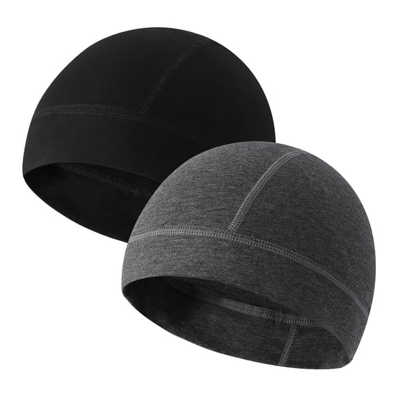 2 Pieces Cotton Skull Caps for Men Women Helmet Liner Breathable Sleep Hat Chemo Headwear Running Cap