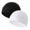 thumbnail image 1 of 2 Pieces Cotton Skull Caps for Men Women Helmet Liner Breathable Sleep Hat Chemo Headwear Running Cap, 1 of 7