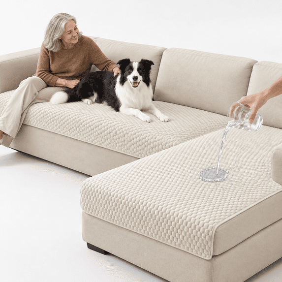 Couvch 2 Pieces Couch Covers For L Shape Sofa Pet Xxxl Cream - Walmart.com