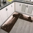 thumbnail image 1 of 2 Pieces Country Bear Non-Slip Kitchen Rug Set,Wildlife Bear in The Jungle Woodland Rocky Mountain Water Absorb Microfiber Bathroom Mat Checkered Doormat Carpet for Laundry, 1 of 5