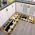 thumbnail image 1 of 2 Pieces Country Bear Non-Slip Kitchen Rug Set,Wildlife Bear in The Jungle Woodland Rocky Mountain Water Absorb Microfiber Bathroom Mat Checkered Doormat Carpet for Laundry, 1 of 5