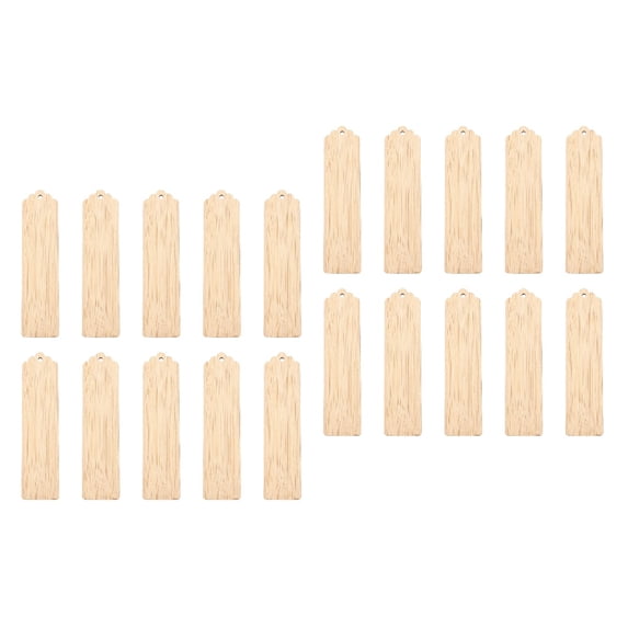 DINHEAROM Unfinished Wood Tags Khaki For Graduates Special Occasions 20Pcs 4.4X1X0.1In