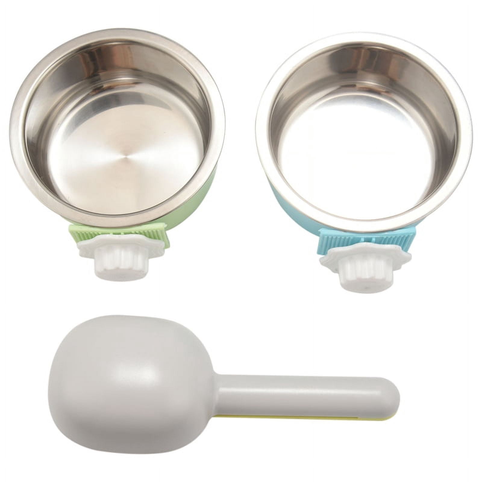 Image showcasing 2 Pieces Crate Dog Bowl, Removable Stainless Steel Pet Kennel Hanging ...