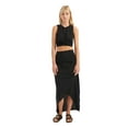 thumbnail image 1 of 2 Pieces: Crew Neck Ruched Crop Top & High Waist Slit Maxi Skirt, 1 of 5