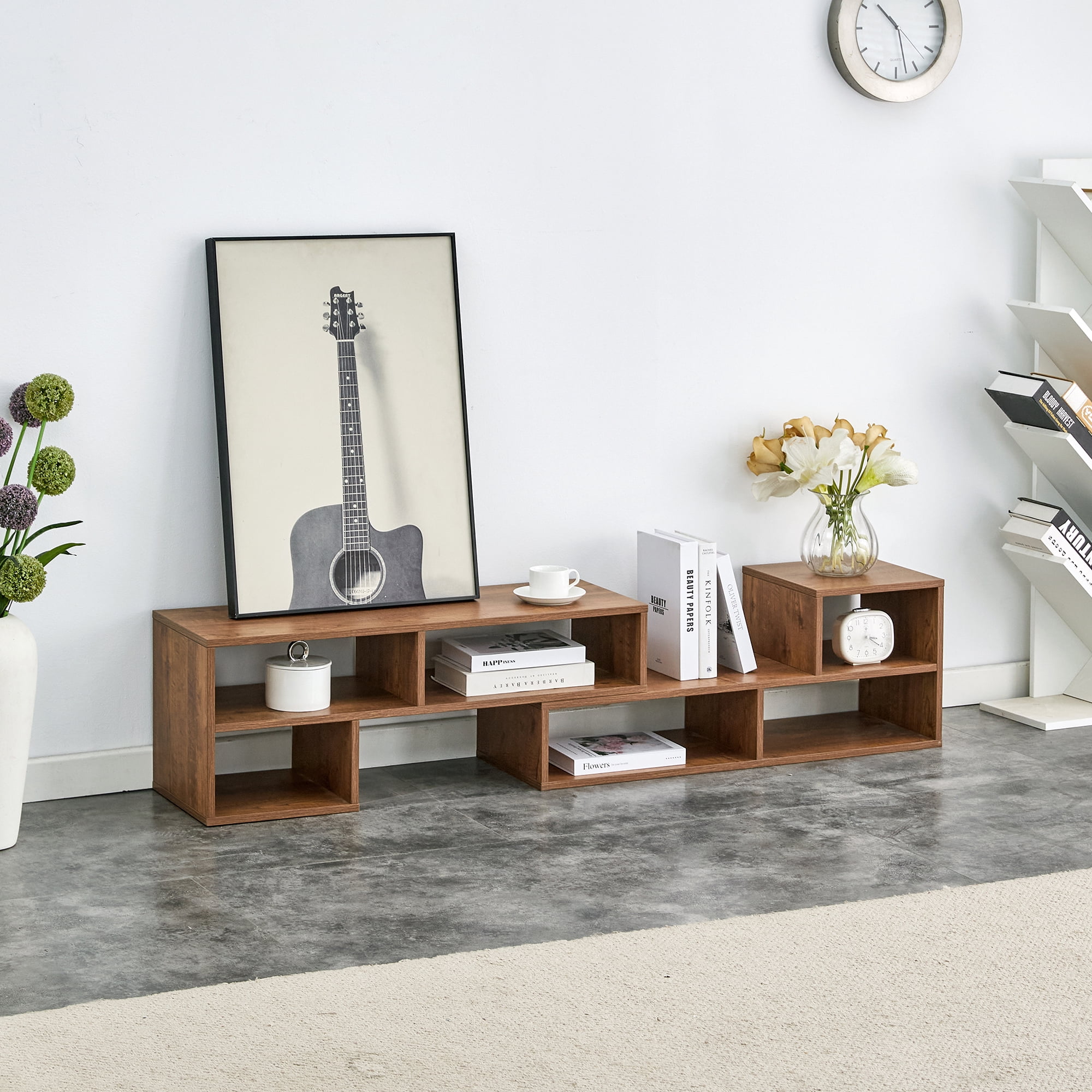 Leumius 2 Pieces Cube TV Stand for TVs up to 70 Free Combination Media Stand,Open Storage Bookcase Shelf for Living Room