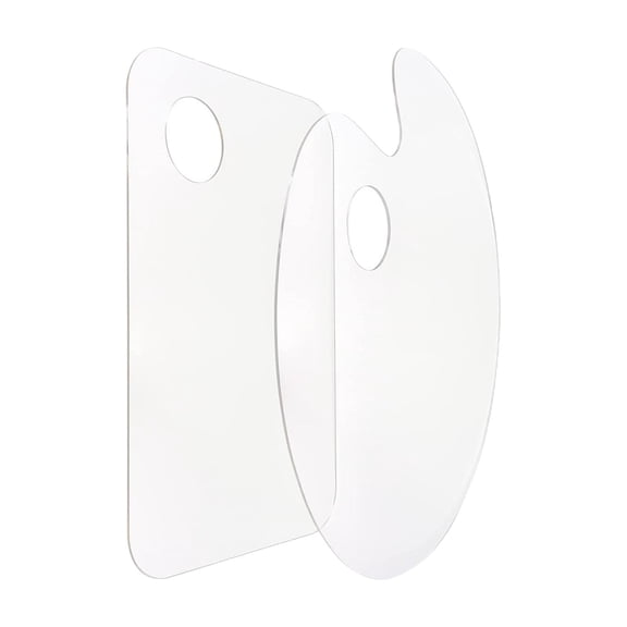 2 Pieces DIY Art Paint Plate Painting Pallet Nonstick Board for Color Mixing