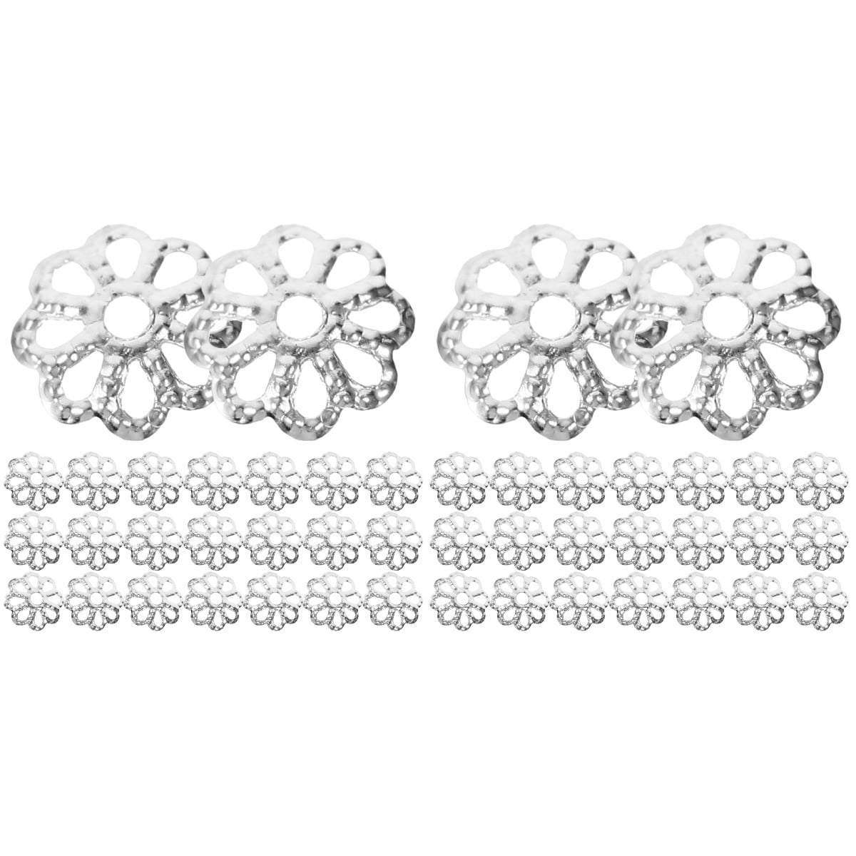 2 Pieces DIY Hollow Tori Jewelry Making Metal Flower Cap