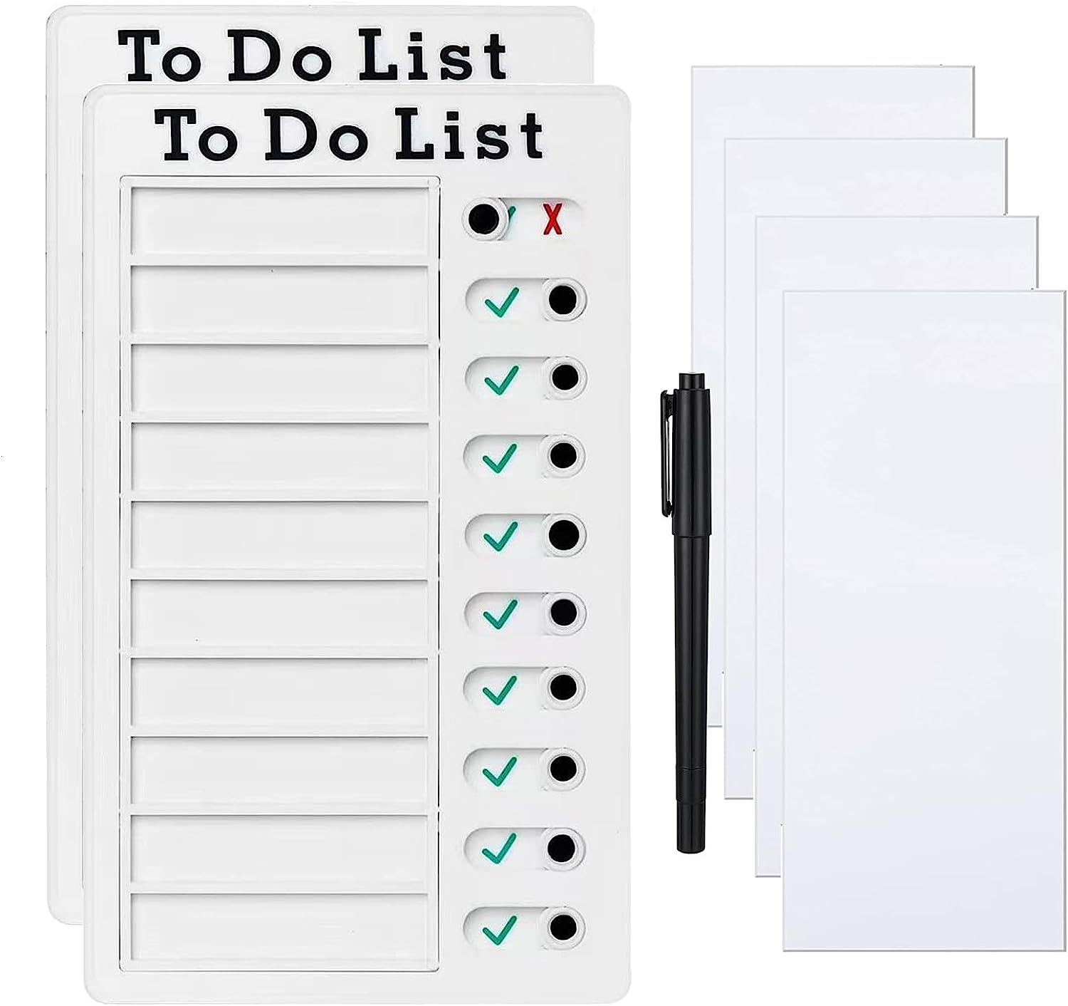 2 Pieces Daily Plan Board Sliding Chore Chart Checklist Memo to Do List