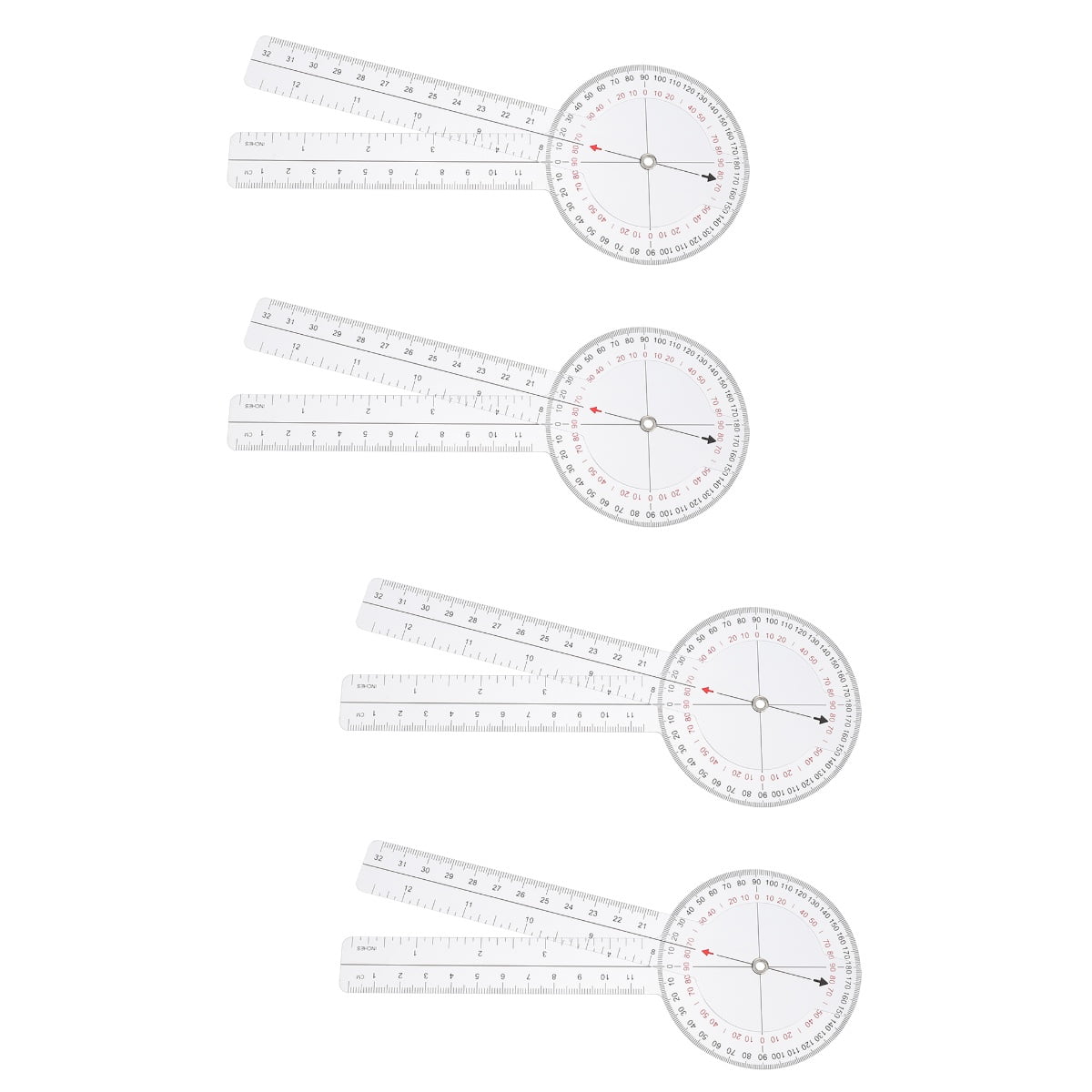 Dash Scale Ruler 2 Pieces Dash Angle Ruler Clear Scale Protractor 20.50X8.00X0.20CM ...