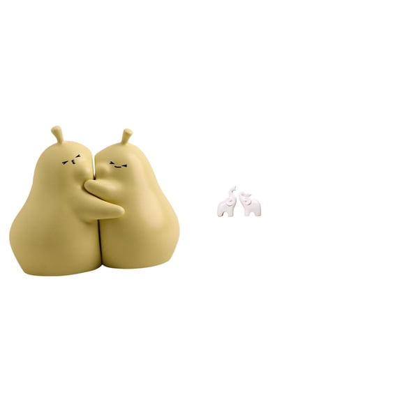 2 Pieces Decorative Bookends Elephant Sculpture Resin Statue Elegant Gift for Home Office Living Room