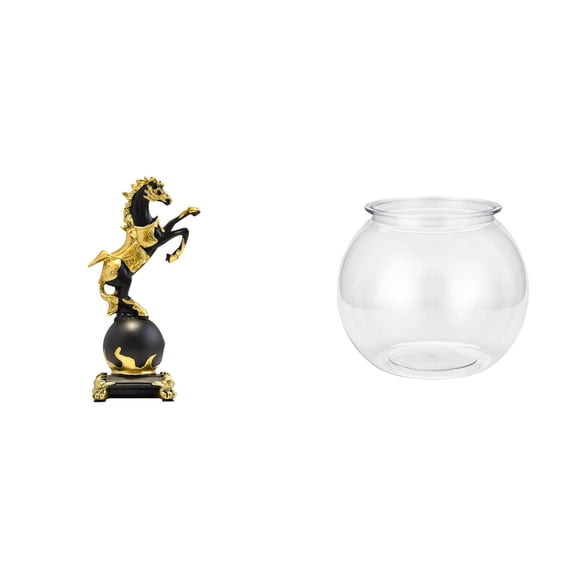 2 Pieces Desktop Aquarium Animal Sculpture Desk Figurine Transparent Resin for Bedroom Home Decoration Coffee Table