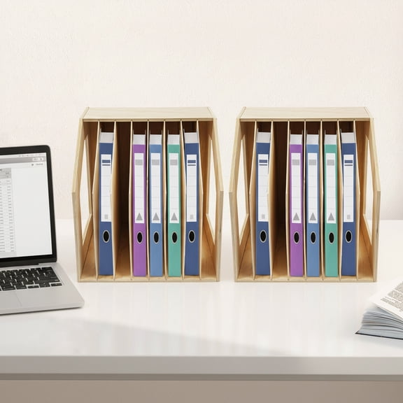 2 Pieces Desktop File Holder, 8 Slots Paper Filing Holder, Paper Storage Filing Organizer, Each Product Size: 33*25*35cm/12.99*9.84*13.78in