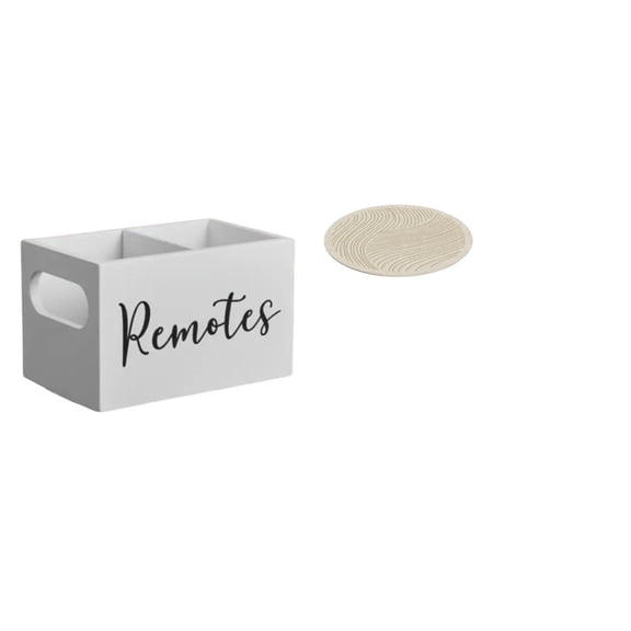 2 Pieces Desktop Storage Organizer Remote Control Holder Area Rug Polyester Versatile for Living Room Bedroom Office