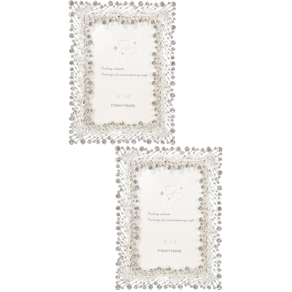 2 Pieces Diamond Photo Frame Decor Bedroom Picture Frame Crystal