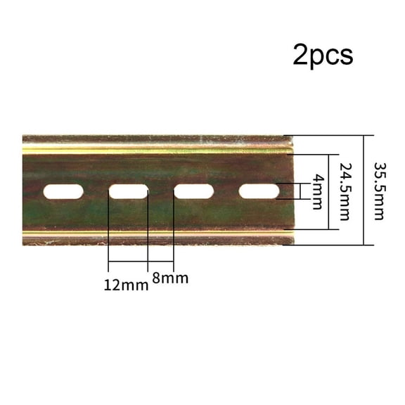 2 Pieces Din Rail Slotted Aluminum 10Cm-50Cm Long 35Mm Wide 7.5Mm High 20CM YIWEI