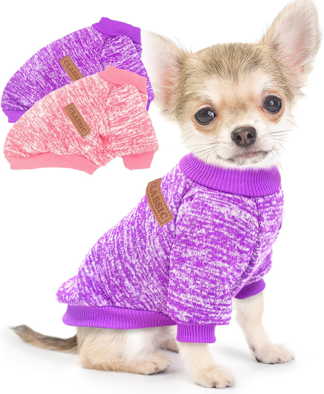 2 Pieces Dog Sweaters For Small Dogs Fall Winter Dog Clothes Female 2 Pieces Dog Sweaters For Small Dogs Fall Winter Dog Clothes Female