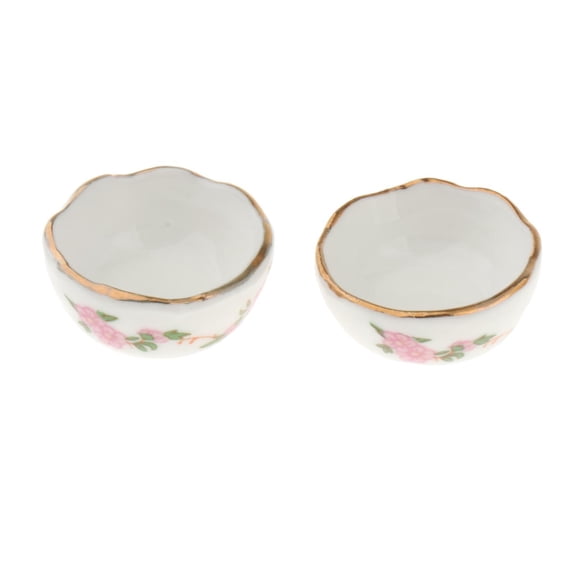 2 Pieces Dolls House Miniature Kitchen Decorated Playset Pretend Toy Small Play