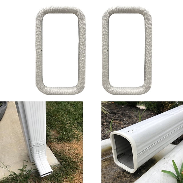 2 Pieces Downspout Gutter Guard Non-Clogging Rubber Protector Pipe Covers For House Gutter System