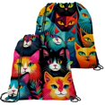 2 Pieces Drawstring Backpacks, Cat Draw String Back Bag Drawstring Bags