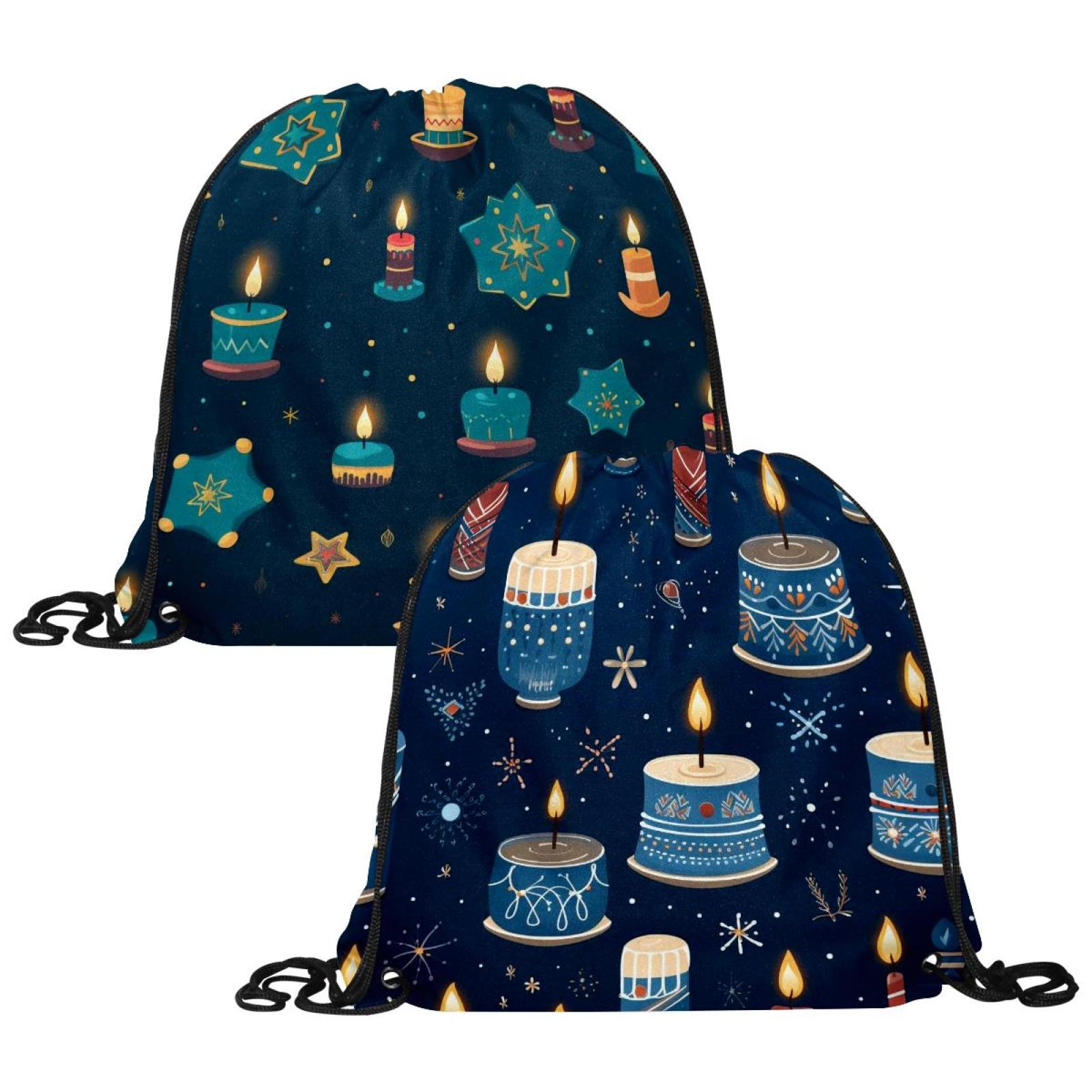 2 Pieces Drawstring Backpacks, Hanukkah Chanukah Draw String Back Bag