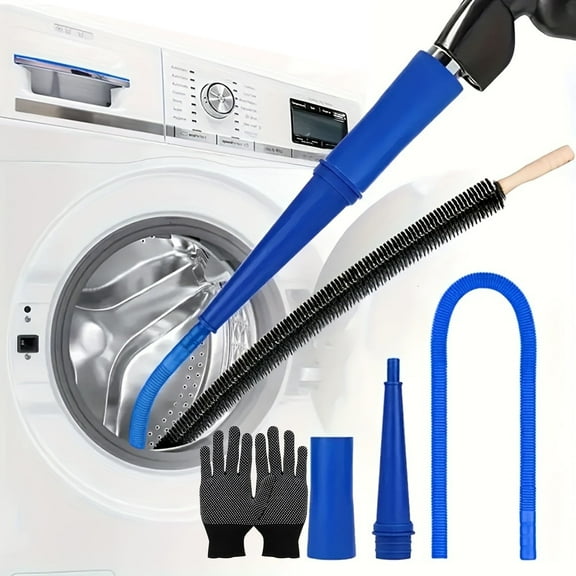 Unitc Dryer Vent Cleaner Kit and Dryer Lint Brush Vacuum Hose Attachment Brush Lint Remover Power Washer and Dryer Vent Vacuum Hose Replacement Parts(Blue)