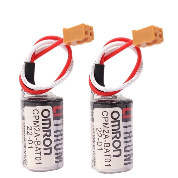 2-Pieces ER3V 3.6V Lithium Battery Replacement for OMRON CPM2A-BAT01 CPM2ABAT01 CPM2A CQM1H with Plug