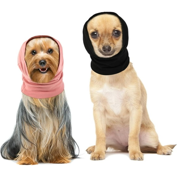 2 Pieces Ear Wraps for Dogs Dog Ear Muffs Dog Ear Covers for Noise Canceling Pet Ear Protection Dog Neck and Ears Winter Warmer(Large,Black)