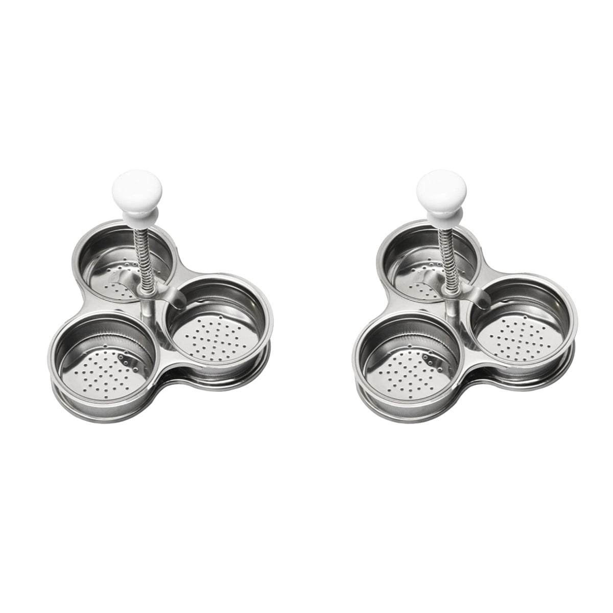 2 Pieces Egg Poacher Cooker Stainless Steel Cookware Poached Eggs Pot Microwave Poaching Pan