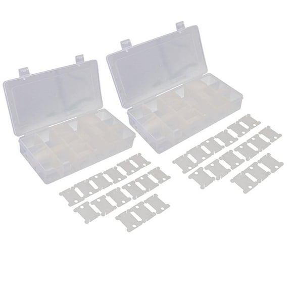 2 Pieces Embroidery Floss Organizer Box Slots Detachable Design with 240 Floss Bobbins for Stitch, Sewing