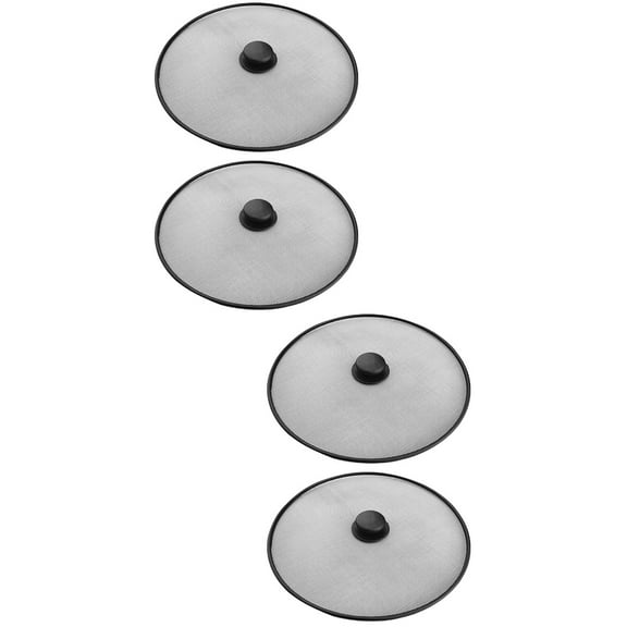 2 Pieces Explosion-proof Cover Oil Splatter Screen Skillet Griddles Black