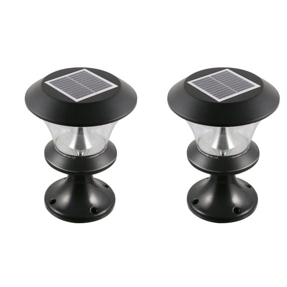2 Pieces Exterior LED Solar Post Lamp Durable Outdoor Light Safe